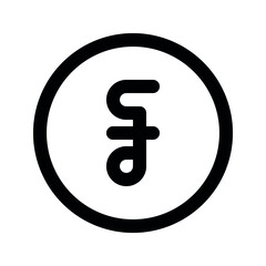 Illustration vector graphic icon of Cambodia Riel currency. Line style icon. Vector illustration isolated on white background. Perfect for website or application design.