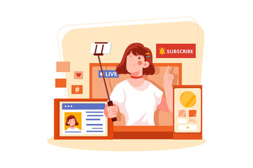 Subscribe concept flat design Illustration concept. Flat illustration isolated on white background.