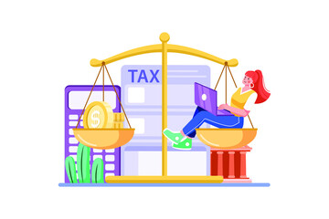 Utility Bills Illustration Concept. Flat illustration isolated on white background.