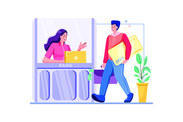 Debt Repayment Illustration Concept. Flat illustration isolated on white background.