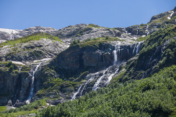Fototapeta na wymiar Sofia waterfalls in Arkhyz, Karachay-Cherkessia. Russia