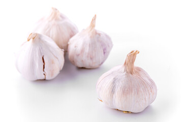 Garlic on white background