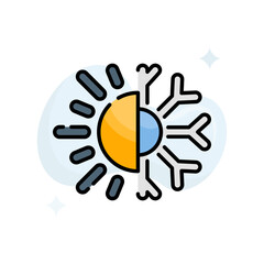 Heating vector Outline filled icon style illustration. EPS 10 file