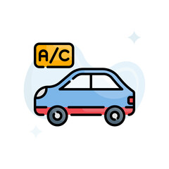 Car air Conditioner vector Outline filled icon style illustration. EPS 10 file