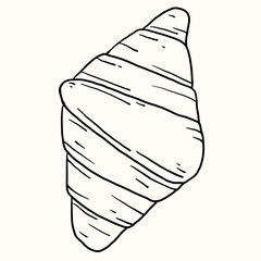 Doodle freehand sketch drawing of croissant bread.