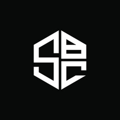 SBC logo SBC icon SBC vector SBC monogram SBC letter SBC minimalist SBC triangle SBC hexagon Circle Unique modern flat abstract logo design 