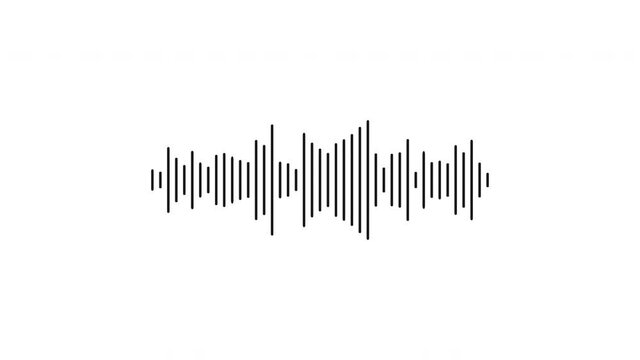 Waveform Audio. Black sound waves background animation