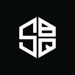 SBQ logo SBQ icon SBQ vector SBQ monogram SBQ letter SBQ minimalist SBQ triangle SBQ hexagon Circle Unique modern flat abstract logo design 