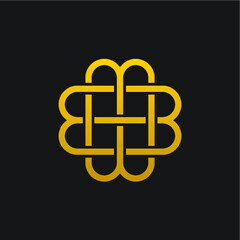 Illustration letter B Classic gold logo inspiration