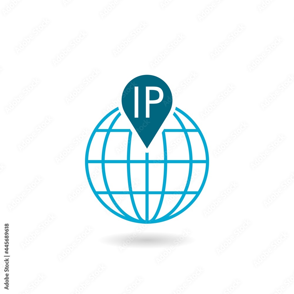 Poster simple ip icon with shadow