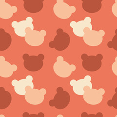 Bear head in pink shades. Seamless pattern for modern children's fabrics, textiles, decorative pillows, wrapping paper. 