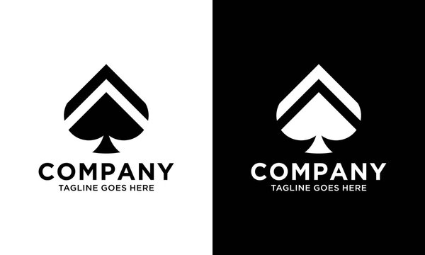 Creative modern ace playing card sign logo design template