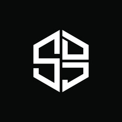 SDJ logo SDJ icon SDJ vector SDJ monogram SDJ letter SDJ minimalist SDJ triangle SDJ hexagon Circle Unique modern flat abstract logo design 
