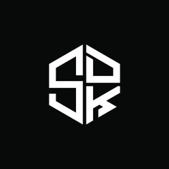 SDK logo SDK icon SDK vector SDK monogram SDK letter SDK minimalist SDK triangle SDK hexagon Circle Unique modern flat abstract logo design 