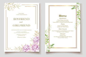 Elegant watercolor wedding invitation floral design
