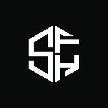 SFH logo SFH icon SFH vector SFH monogram SFH letter SFH minimalist SFH triangle SFH hexagon Circle Unique modern flat abstract logo design 