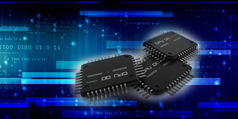 3d rendering latest computer  microchips