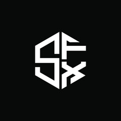 SFX logo SFX icon SFX vector SFX monogram SFX letter SFX minimalist SFX triangle SFX hexagon Circle Unique modern flat abstract logo design 