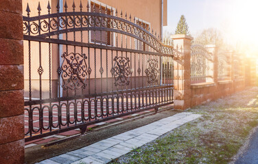Iron fence with iron gate
