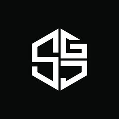 SGJ logo SGJ icon SGJ vector SGJ monogram SGJ letter SGJ minimalist SGJ triangle SGJ hexagon Circle Unique modern flat abstract logo design 