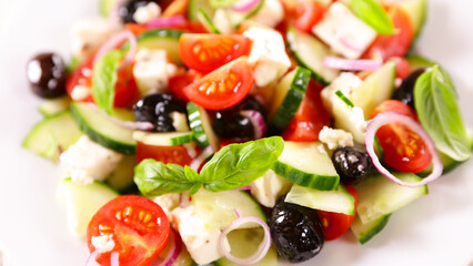 mixed vegetable salad on plate