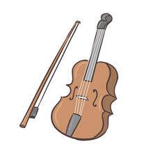 Fototapeta na wymiar An image of a violin representing V in English