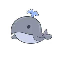 Foto op Plexiglas Een afbeelding van een walvis die W voorstelt in het Engels © tono