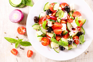 mixed vegetable salad on plate