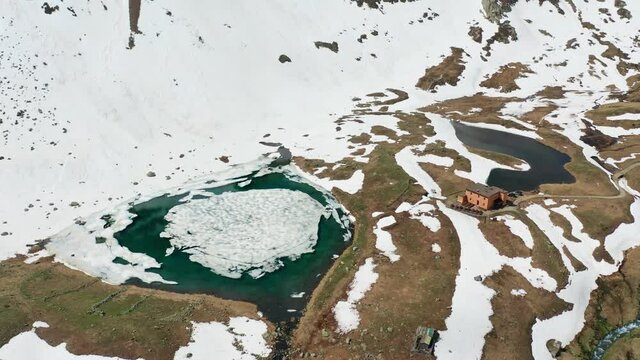 Aerial 4K, Val Viola in Valtellina, spring view	