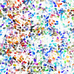 Watercolor irregular confetti dotted background. Hand painted whimsical party carnival seamless pattern. Pretty patterned cotton sprinkles allover print. - 445692222
