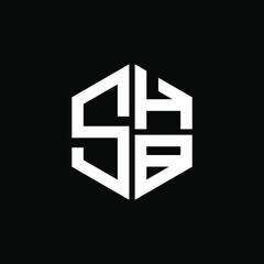 SHB logo SHB icon SHB vector SHB monogram SHB letter SHB minimalist SHB triangle SHB hexagon Circle Unique modern flat abstract logo design 