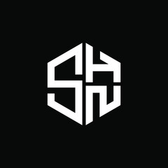 SHN logo SHN icon SHN vector SHN monogram SHN letter SHN minimalist SHN triangle SHN hexagon Circle Unique modern flat abstract logo design 