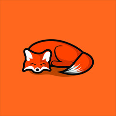 Obraz premium fox sleep icon symbol vector style image