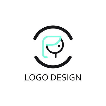 Letter p for logo company design