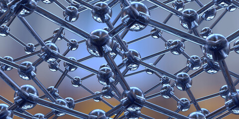 crystal lattice on a light background. 3D image