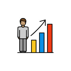 score graph line illustration colored icon. element of business illustration icons. Signs, symbols can be used for web, logo, mobile app, UI, UX