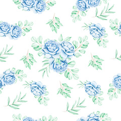 Fototapeta premium watercolor seamless floral design