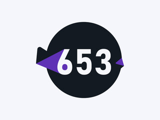 Number 653 logo icon design vector image