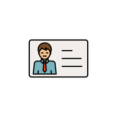 Fototapeta na wymiar id card line illustration colored icon. element of business illustration icons. Signs, symbols can be used for web, logo, mobile app, UI, UX