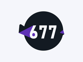 Number 677 logo icon design vector image