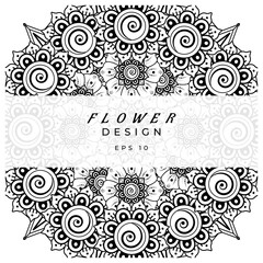 mehndi flower decorative ornament in ethnic oriental style. doodle ornament. outline hand draw.