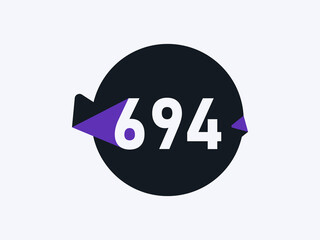 Number 694 logo icon design vector image