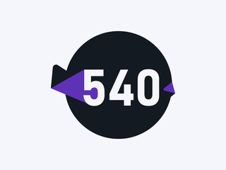 Number 540 logo icon design vector image