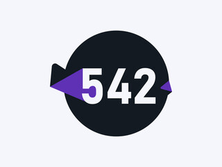 Number 542 logo icon design vector image