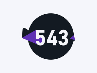 Number 543 logo icon design vector image
