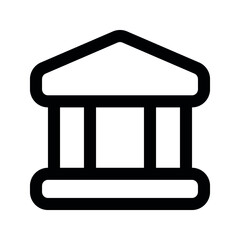 Illustration vector graphic icon of bank icon. Line style icon. Vector illustration isolated on white background. Perfect for website or application design.