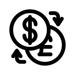 Illustration vector graphic of exchange icon. Line style icon. Vector illustration isolated on white background. Perfect for website or application design.