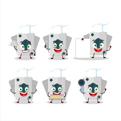 Cartoon character of remi card spade with various chef emoticons