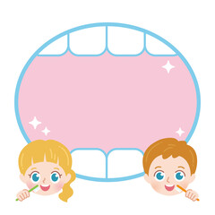 口と歯のフレーム（西洋人）