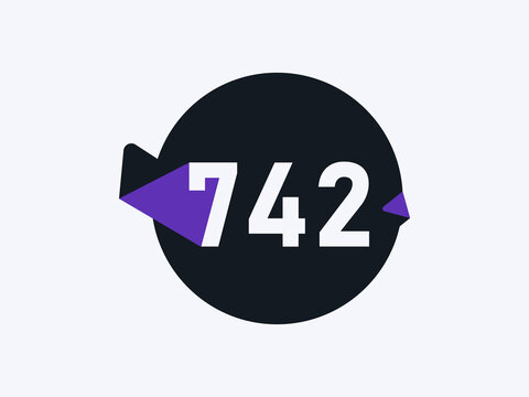 Number 742 logo icon design vector image